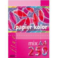 Papier kredowy A4 FLUO mix 5 kolorw (250 arkuszy)5kol KRESKA