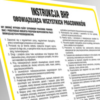 Znak TDC, Instrukcja oglna BHP obowizujca wszystkich pracownikw