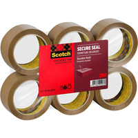 Tama pakowa SCOTCH Secure Seal, 50mm, 66m, 6 szt., brzowa