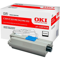 OKI Toner C301/321 Black 44973536 2, 2K