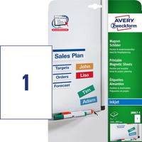 Magnetyczne znaki samoprzylegaj�ce, A4, 5 ark./op., 210 x 297 mm, bia�e, AVERY ZWECKFORM, J8867-5