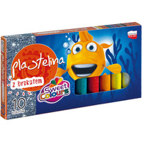 Plastelina 10 kolorw z brokatem KOMA