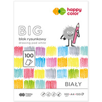 Blok rysunkowy biay BIG, A4, 100g, 100 ark, Happy Color HA 3710 2030-0B100