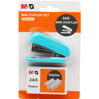 Zszywacz MINI + zszywki 24/6, 12 kartek, gboko zszywania 25mm, mix 5 kol., MG MG ABS92701