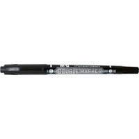 Pisak permanentny dwustronny Double Marker, czarny, 0.8mm/2.8mm, MG MG APM21372-9