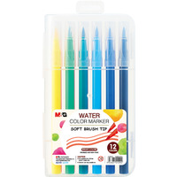 Pisak artystyczny pdzelkowy 1-4 mm, wodny, zestaw 12 kolorw, MG MG ACP92167