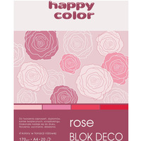 Blok Deco Rose A4, 170g, 20 ark, 4 kol. tonacja rowo-czerwona, Happy Color HA 3717 2030-062