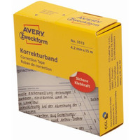 Ta�my korekcyjne, 1 wiersz (podajnik), 4, 2 mm x 15 m, bia�e, AVERY ZWECKFORM, 3513