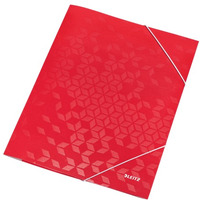 Teczka kartonowa z gumką WOW Leitz, czerwona 39820026