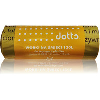 Worki na mieci 120l 10szt., DOTTS, do segregacji plastiku, NADRUK, mocne (LDPE), 31mic., te