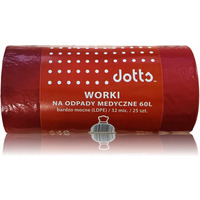 Worki na odpady MEDYCZNE 60l 25szt., DOTTS, bardzo mocne (LDPE), 32mic czerwone