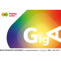 Blok techniczny GigA kolorowy, A2, 10 ark, 220g, Happy Color HA 3722 4060-09