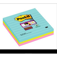 Karteczki samoprzylepne Post-it Super Sticky XL Miami w linię 101x101 mm 3x70 karteczek