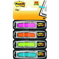 Zakadki indeksujce POST-IT (684-ARR4), PP, 12x43mm, strzaka, 4x24 kart., mix kolorw neonowy 3M-70071353612