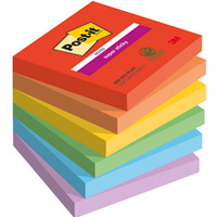 Bloczek samoprzylepny POST-IT Super Sticky (654-6SS-PLAY), 76x76mm, 6x90 kart., PLAYFUL