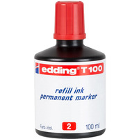 Tusz do markerów permanentnych 100 ml czerwony Edding T100/001/CZ