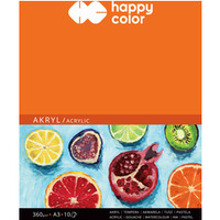 Blok do akrylu, Art., A3, 10 ark, 360g, Happy Color HA 7836 3040-A10