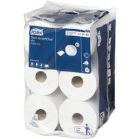 Papier toaletowy Smart One mini jumbo, 2 warstwy, kolor biay, makulatura z celuloz, 111m, T9 TORK 472193