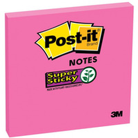 Bloczek samoprzylepny POST-IT Super sticky, (654-6SS-PNK), 76x76mm, 1x90 kart., fuksja